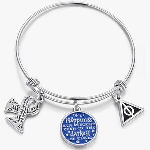 NWT Mrs Clover charm bracelet Harry Potter blue silver PERFECT CONDITION